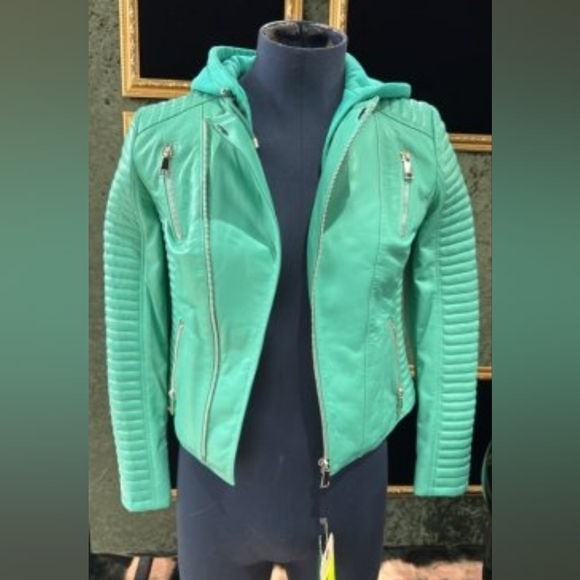 Ottimo Mint Green Leather Jacket